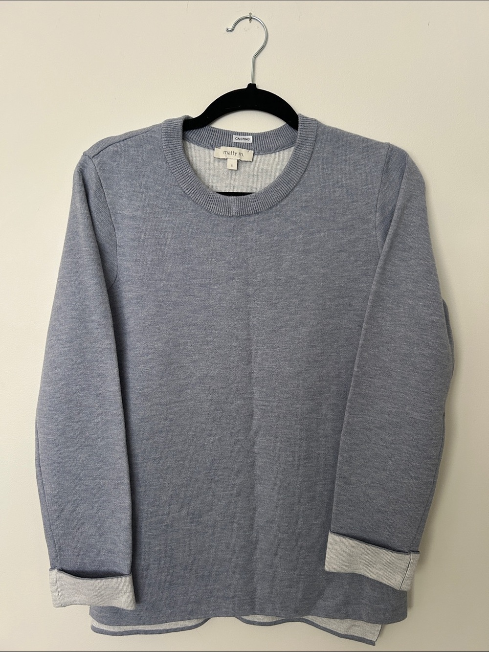 Matty M Heathered Light Blue Crewneck Sweater
